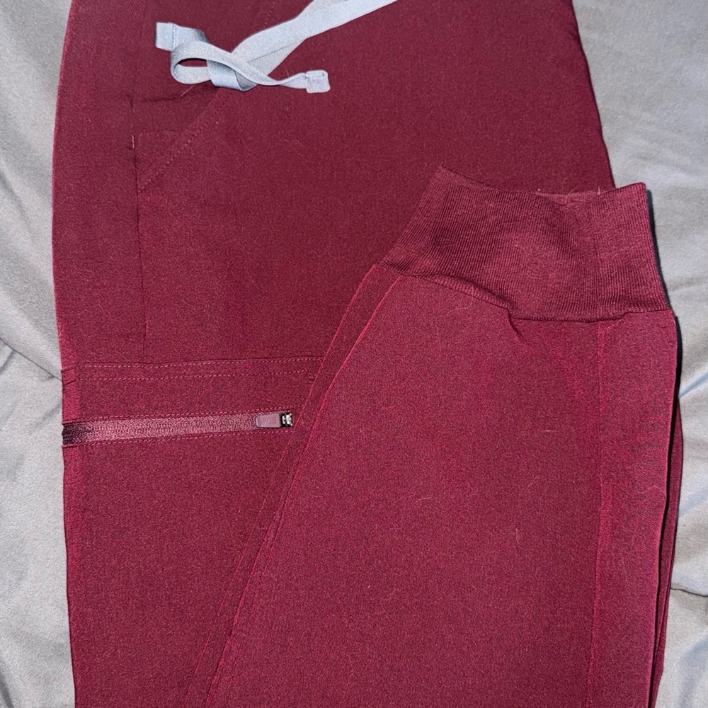 Figs Burgundy Jogger Pants